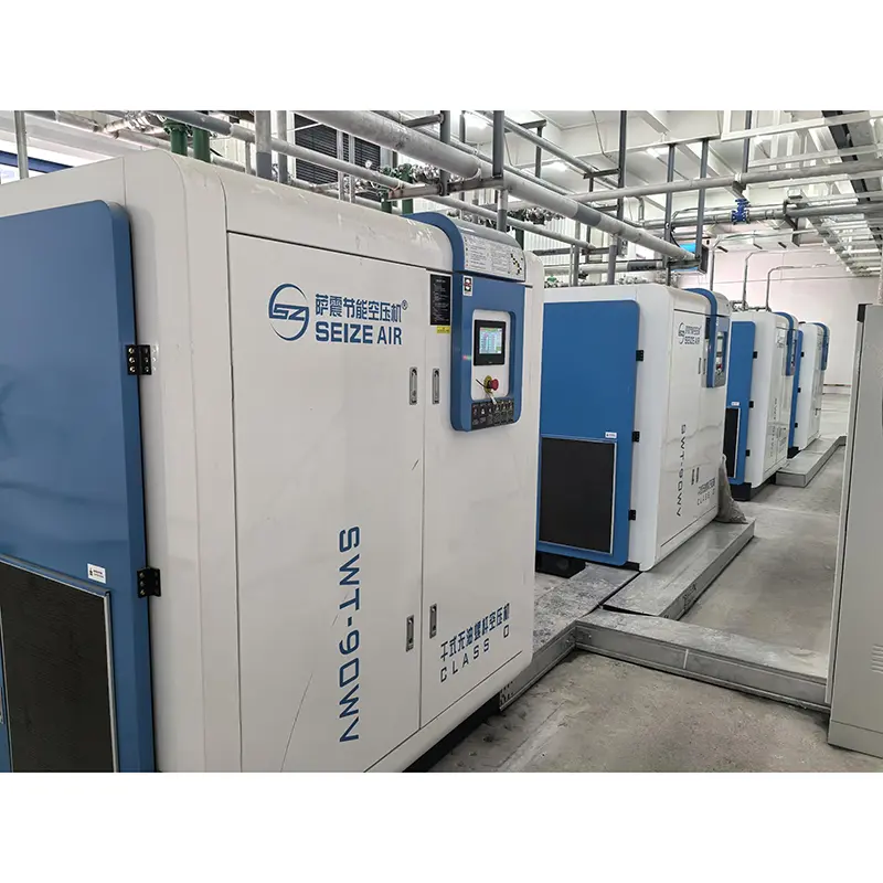 Semikonduktor PM VSD Kompresor Udara Screw Bebas Minyak Kering